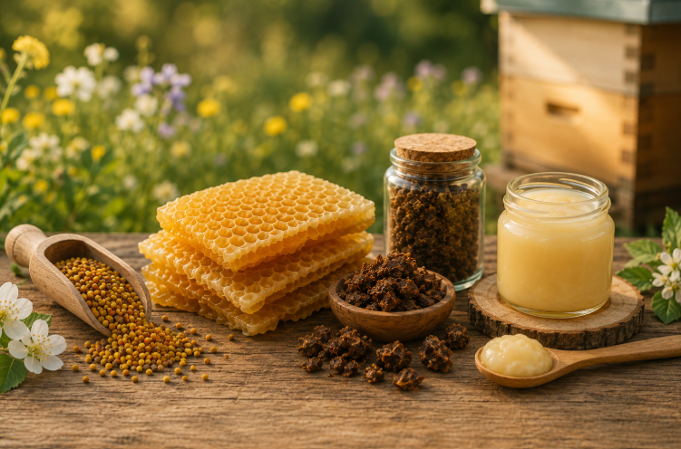 Bikupans skatter — pollen, bivax, propolis och drottninggelé